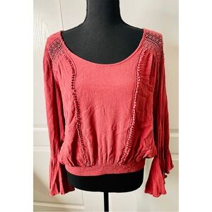 Cute BoHo express top. Loose fitting with bell sleeves.  Size large.